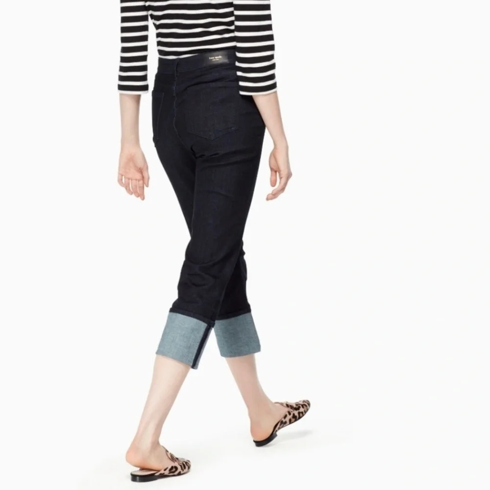 NEW Kate Spade dark cuffed denim jeans size 24